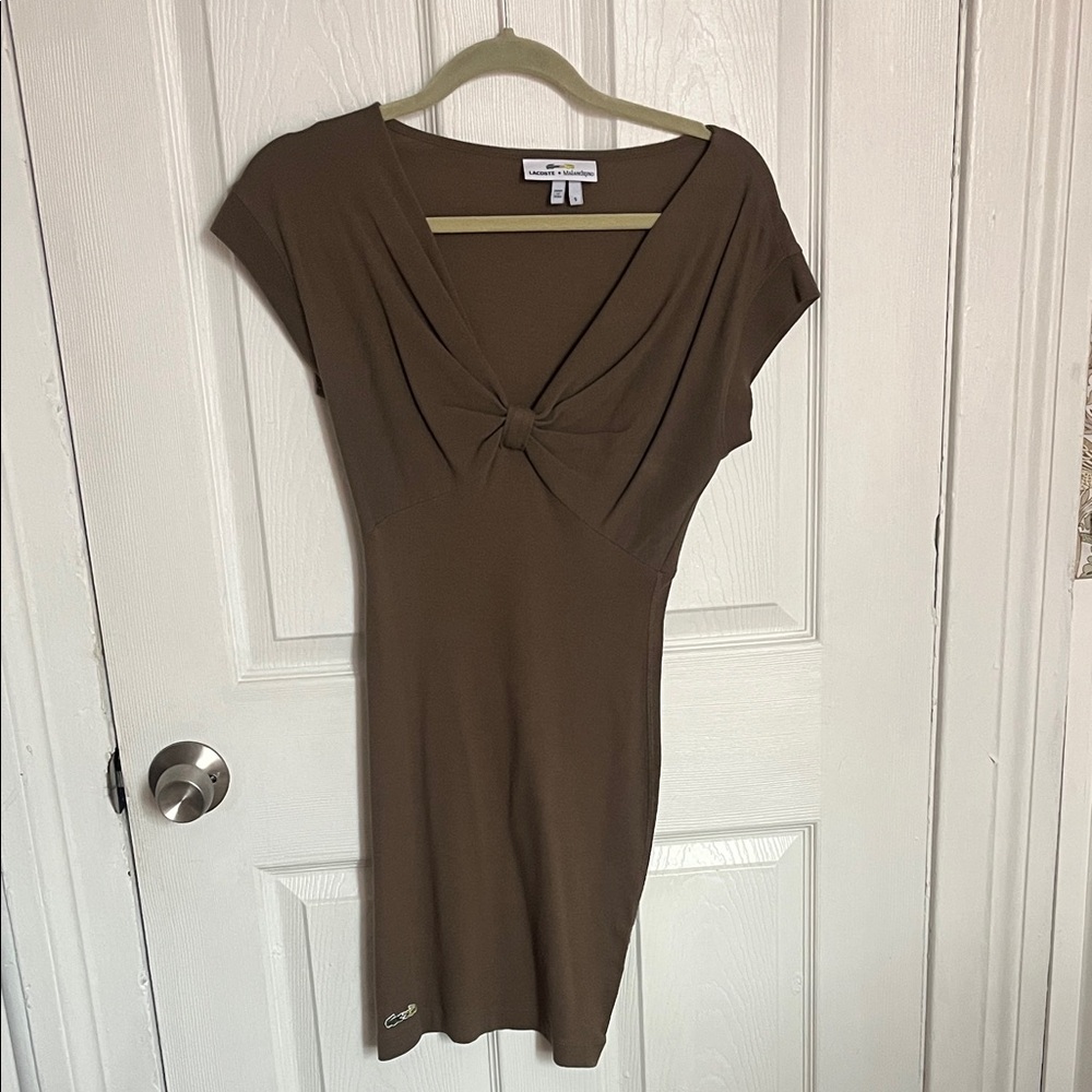 Dark Olive Knot Front Dress Lacoste